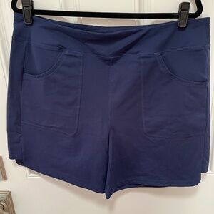 Lands End Active Moisture Wicking Short, Navy Size XL